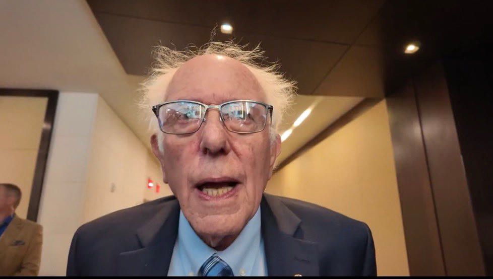 Bernie Sanders Tense Reaction blank meme template