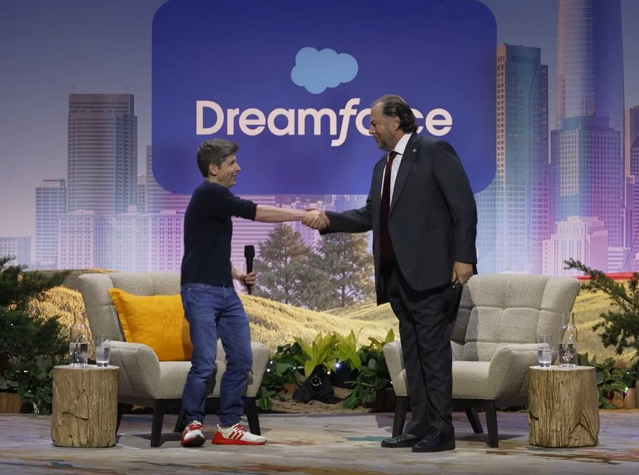 Marc Benioff Framemogging Sam Altman blank meme template