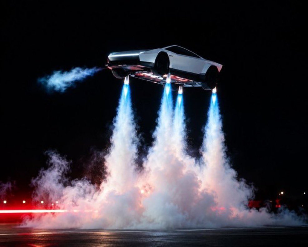 Flying Tesla Roadster blank meme template