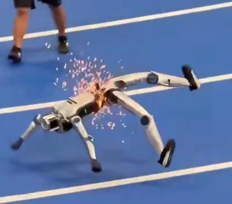 Humanoid Robot Crash blank meme template