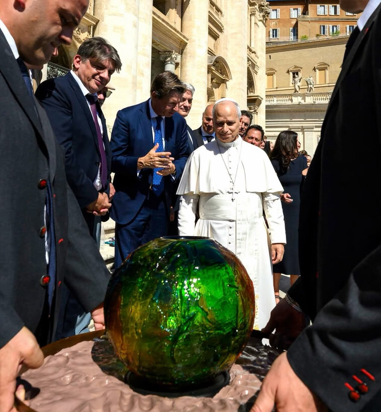 Pope Leo XIV Green Orb blank meme template